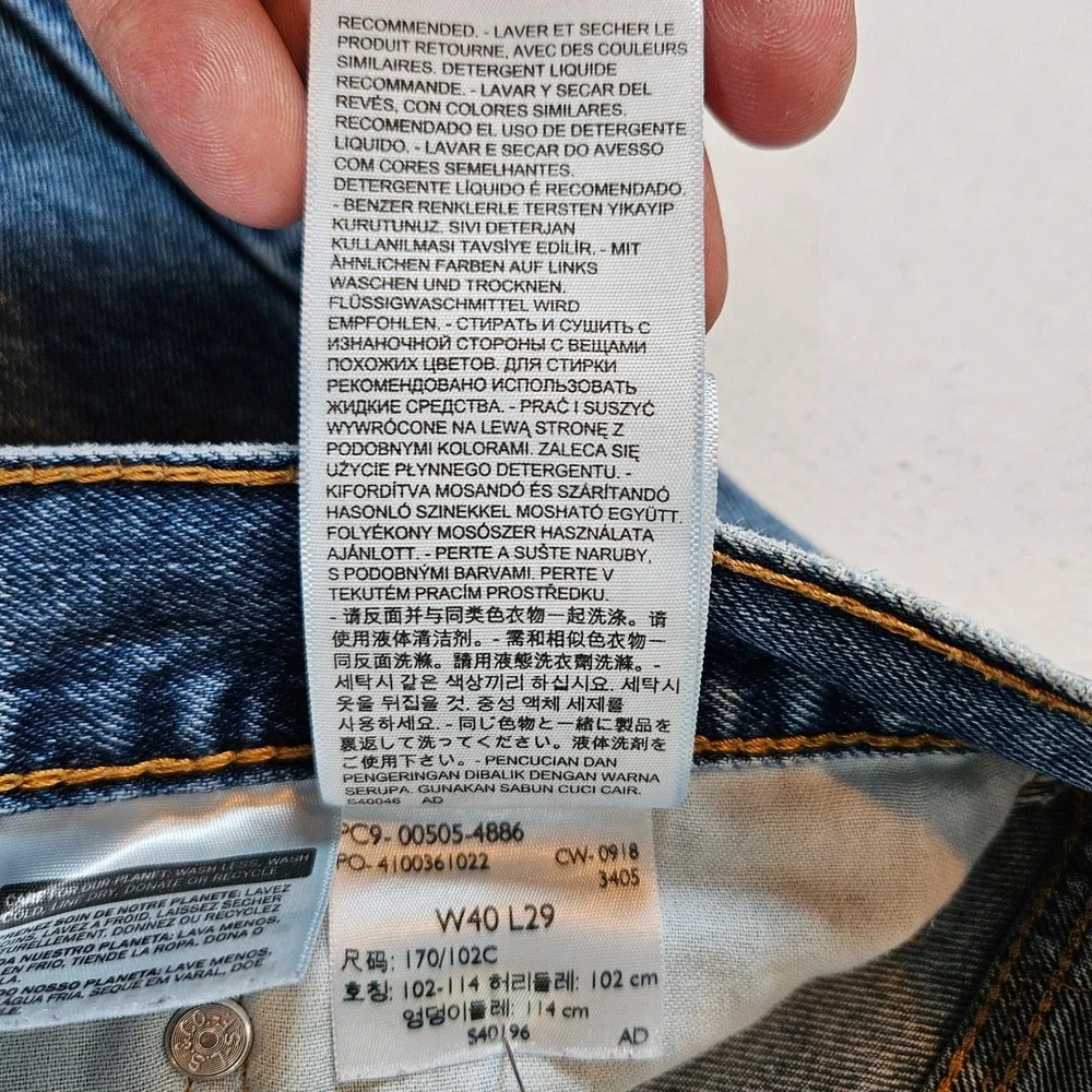 Levi's 505 Regular Fit Jeans Mens 40x29 Blue Medium Wash Straight Leg Denim